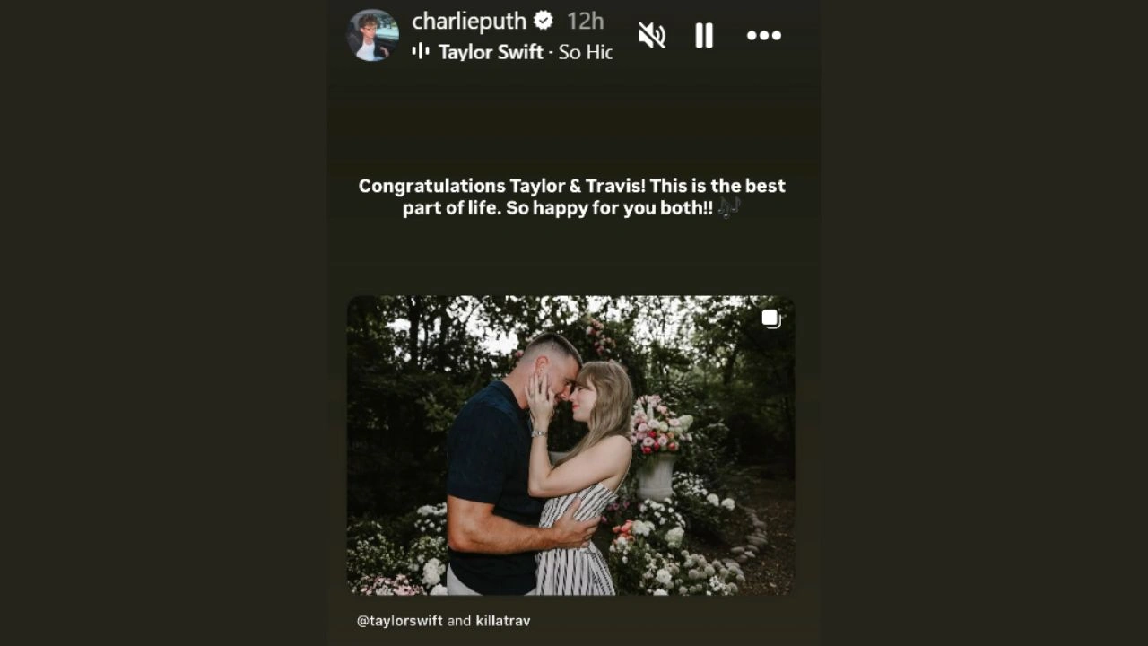 Charlie Puth's Instagram story Charlie Puth's Instagram story