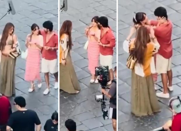 Footage leaked from Cocktail 2 gave a glimpse of Shahid Kapoor, Kriti Sanon, and Rashmika Mandanna on Sicili streets: Bollywood News - Bollywood Hut Leaked footage from Cocktail 2 gave a glimpse of Shahid Kapoor, Kriti Sanon and Rashmika Mandanna's Sicily streets