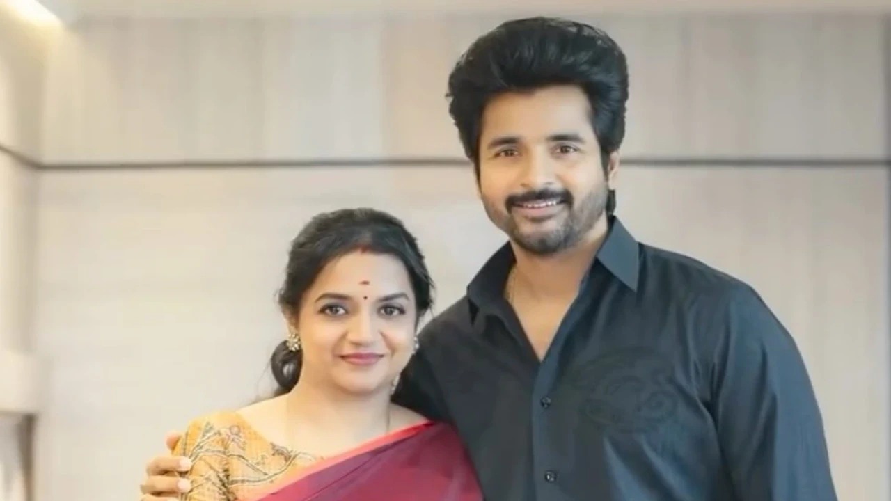 Sivakarthikeyan showers love on wife Aarthy ahead of Madharaasi release