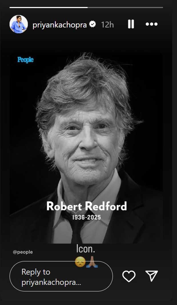 Robert passes through Redford 89: Bollywood celebs Priyanka Chopra, Kareena Kapoor Khan, Anil Kapoor and others pay emotional tribute: Bollywood News - Bollywood Hut Robert passes on Redford 89: Bollywood celebs Priyka Chopra, Kareena Kapoor Khan, Anil Kapoor and others pay emotional tributes
