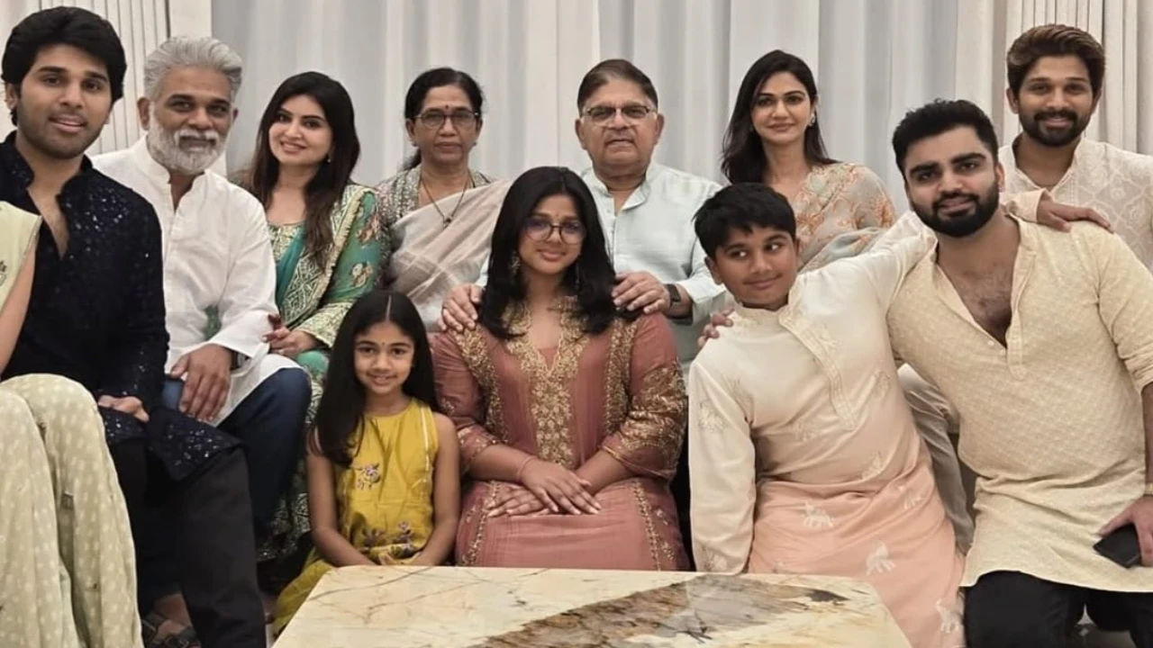 Is Allu Sirish’s GF Nayanika keeping her face hidden in family's Diwali pictures?
