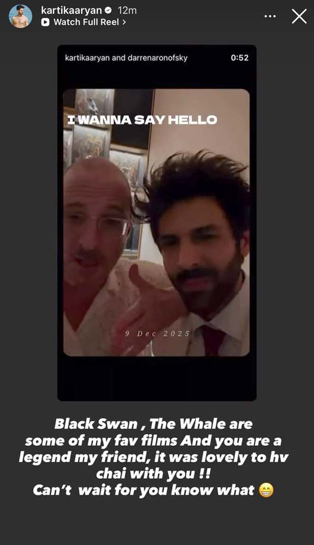 Oscar-winning filmmaker Darren Aronofsky kicks off collaboration with Kartik Aaryan after meeting over tea : Bollywood News - IHNS Oscar-winning filmmaker Darren Aronofsky begins collaboration with Kartik Aaryan after meeting over tea