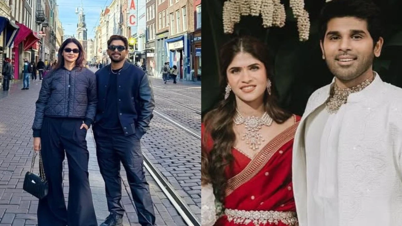 Allu Sirish-Nayanika Reddy's wedding: Allu Arjun and Sneha throw a private party; Srileela, Ram Charan and Upasana participate Allu Arjun, Sneha Reddy, Allu Sirish, Nayanika Reddy: courtesy of Allu Arjun, Allu Sirish's Instagram