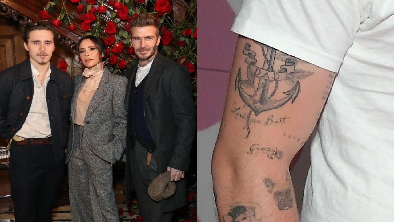 David, Victoria and Brooklyn Beckham: courtesy of Getty Images