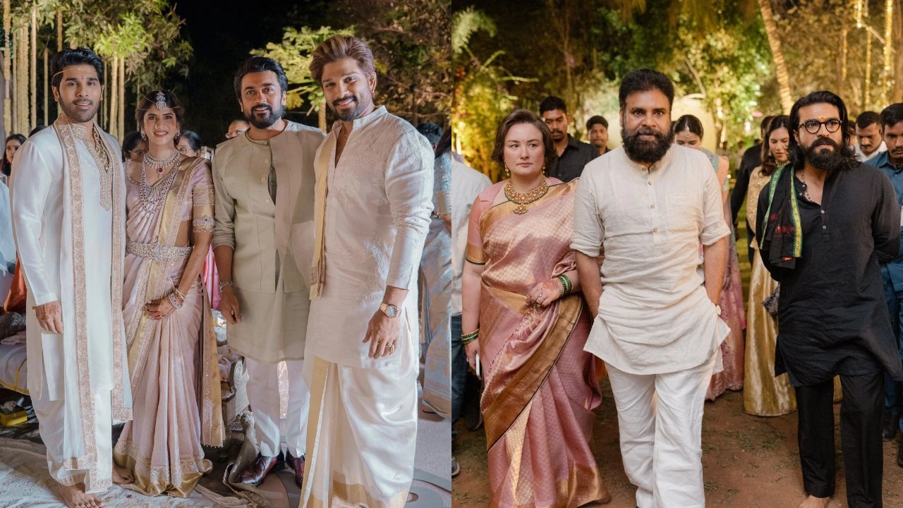 Allu family with Surya, Pawan Kalyan, Ram Charan Allu family with Surya, Pawan Kalyan, Ram Charan