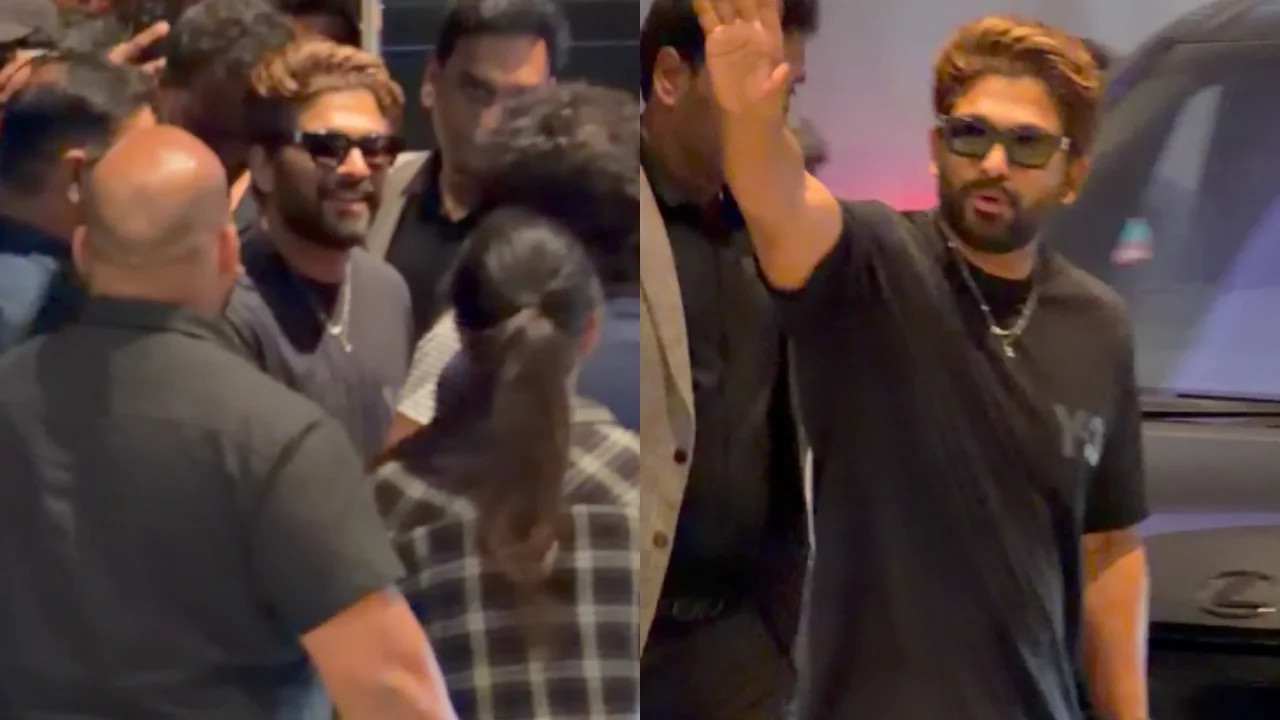 Allu Arjun at the screening of Dhurandhar 2 Allu Arjun at the screening of Dhurandhar 2