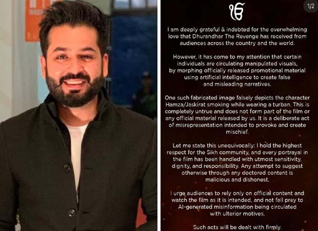 Aditya Dhar warns against AI-manipulated Dhurandhar: The Revenge visuals, calls them "malicious and misleading" Aditya Dhar warns against AI-manipulated Dhurandhar: The Revenge visuals, calls them "malicious and misleading" : Bollywood News - Bollywood Hungama