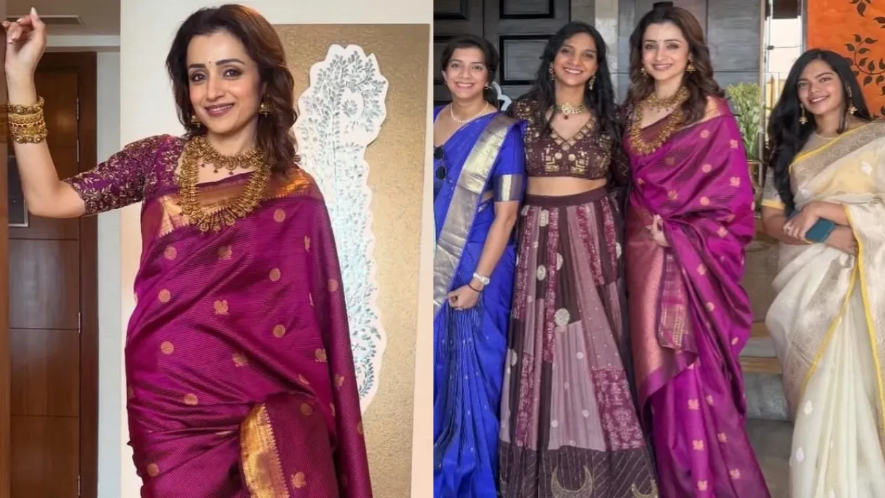 Amid R Parthiban's comments on Vijay, Trisha Krishnan poses with her daughter at Eka Lakhani's wedding PC: Trisha on Instagram