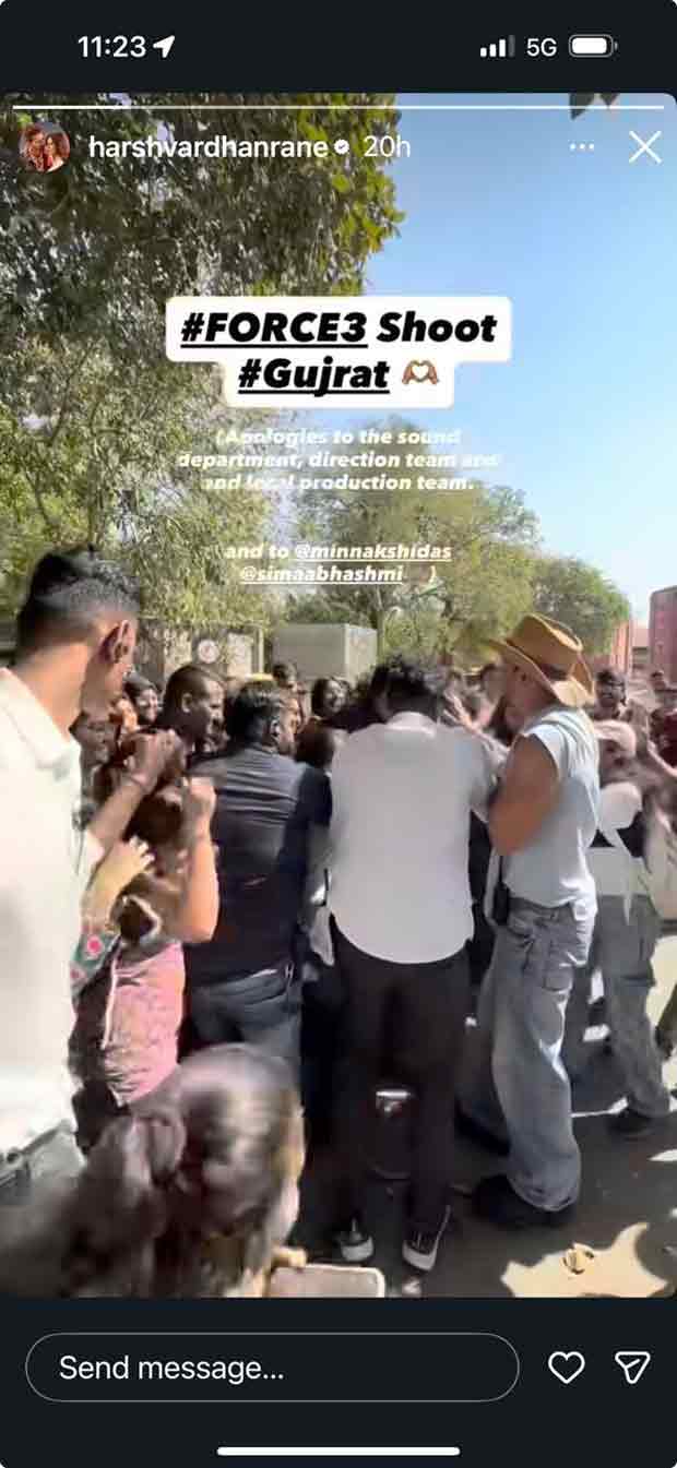 Harshvardhan Rane apologizes to Force 3 crew after Gujarat shoot disrupted due to fan frenzy Harshvardhan Rane apologizes to Force 3 crew after shooting disrupted due to fan ruckus in Gujarat