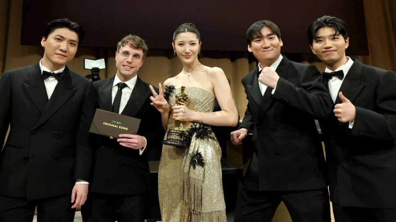 Oscars 2026: AJ and fellow Golden songwriters say 'we all worked very hard' after being interrupted during speech ZHUN, Mark Sonnenblick, EJAE, NHD and Yuhan: courtesy of Getty Images