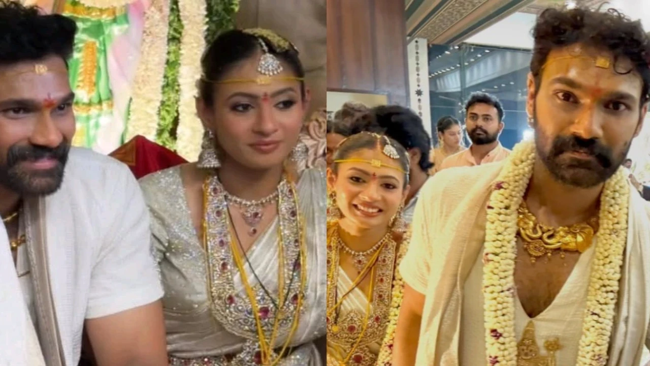 Bellamkonda Sai Srinivas marries Kavya Reddy in Tirumala; The couple is seen in royal style in the first pictures of the wedding. Bellamkonda Sai Sreenivas ties the knot with Kavya Reddy in Tirumala; Couple looks regal in first PICS from wedding