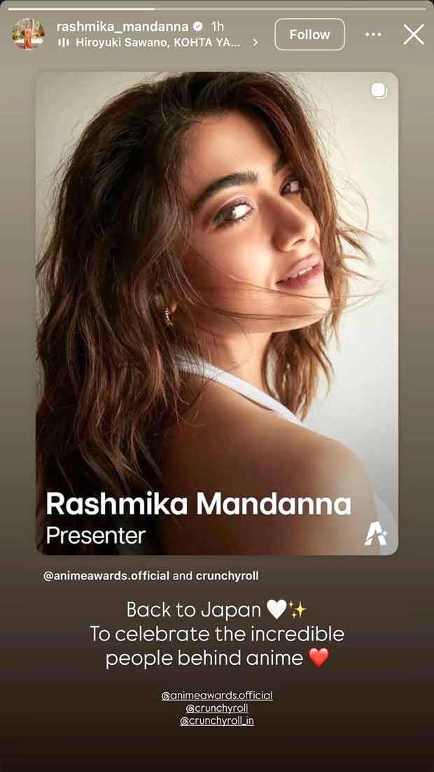 Rashmika Mandanna returns at Crunchyroll Anime Awards 2026; Is ready to shine again on the global stage in Tokyo Rashmika Mandanna returns at Crunchyroll Anime Awards 2026; Ready to shine again on the global stage in Tokyo
