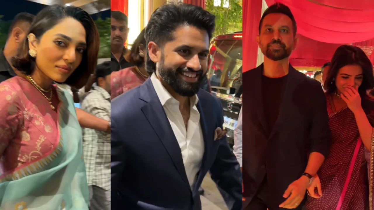 Former Naga Chaitanya and Samantha Ruth Prabhu attend same wedding with new partners Shobhita Dhulipala and Raj Nidimoru, watch Exes Naga Chaitanya and Samantha Ruth Prabhu attend same wedding with new partners Sobhita Dhulipala and Raj Nidimoru