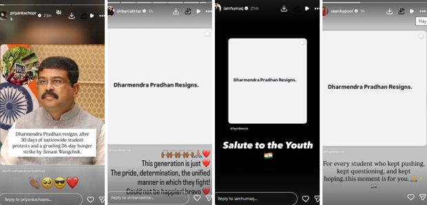 Dharmendra Pradhan's resignation: Priyanka Chopra Jonas, Aditi Rao Hydari and other celebs laud students, call it a victory for young voices Dharmendra Pradhan's resignation: Priyanka Chopra Jonas, Aditi Rao Hydari and other celebs laud students, call it a victory for young voices